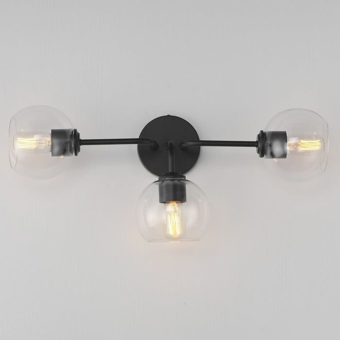 Maxim 21633CLBK Three Light Bath Vanity, Black