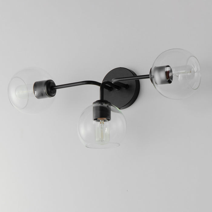 Maxim 21633CLBK Three Light Bath Vanity, Black