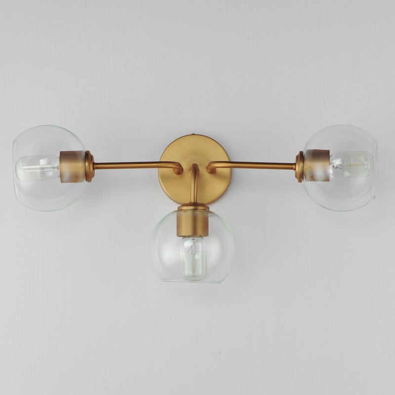 Maxim 21633CLNAB Three Light Bath Vanity, Natural Aged Brass