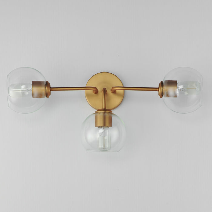 Maxim 21633CLNAB Three Light Bath Vanity, Natural Aged Brass