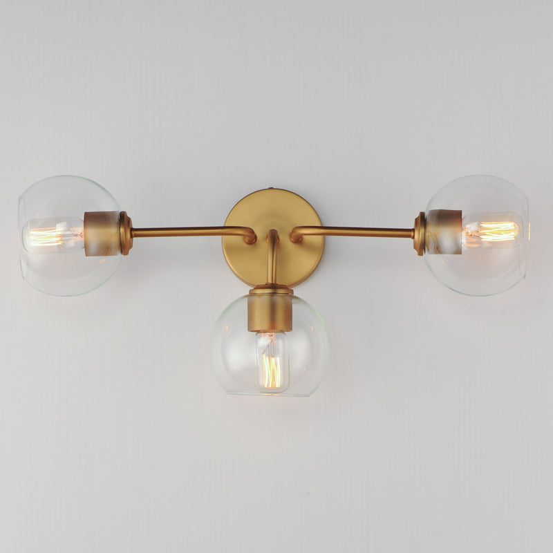 Maxim 21633CLNAB Three Light Bath Vanity, Natural Aged Brass