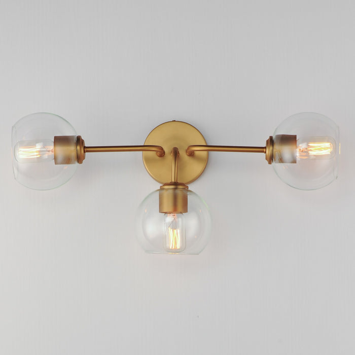 Maxim 21633CLNAB Three Light Bath Vanity, Natural Aged Brass