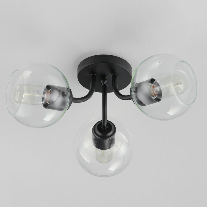 Maxim 21634CLBK Three Light Semi-Flush Mount, Black