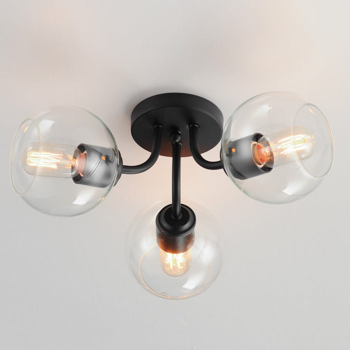 Maxim 21634CLBK Three Light Semi-Flush Mount, Black