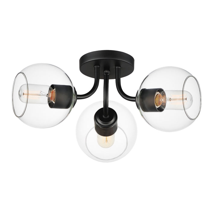 Maxim 21634CLBK Three Light Semi-Flush Mount, Black