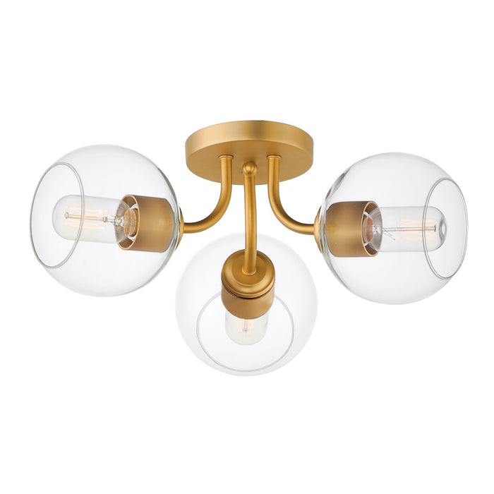 Maxim 21634CLNAB Three Light Semi-Flush Mount, Natural Aged Brass