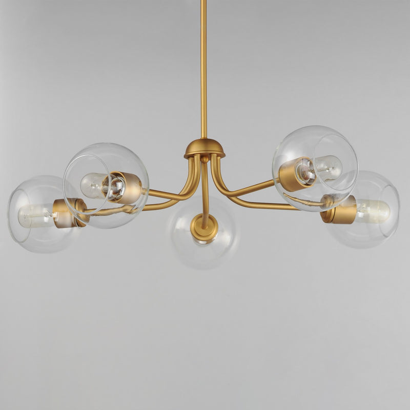 Maxim 21635CLNAB Five Light Chandelier, Natural Aged Brass