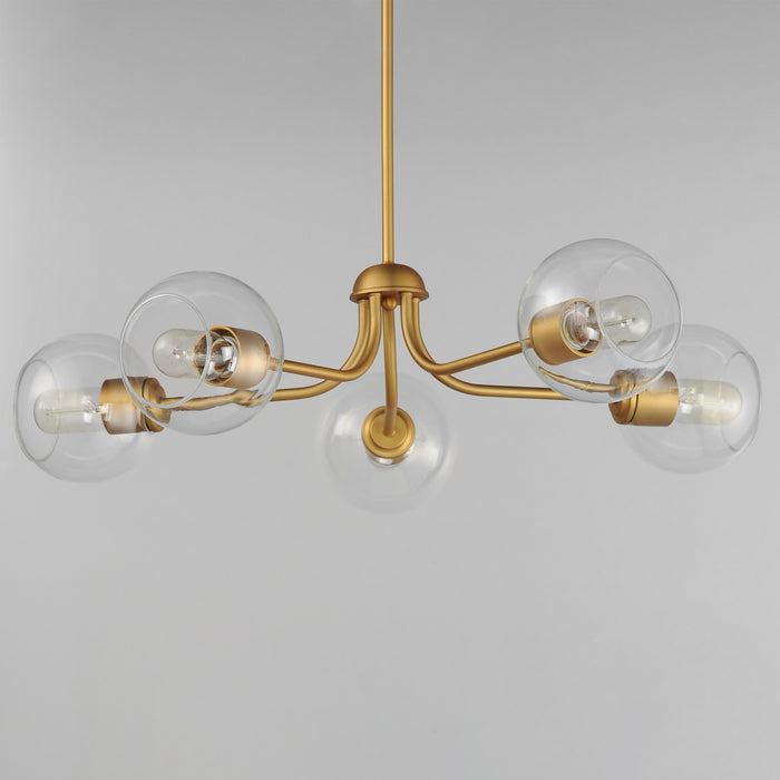 Maxim 21635CLNAB Five Light Chandelier, Natural Aged Brass