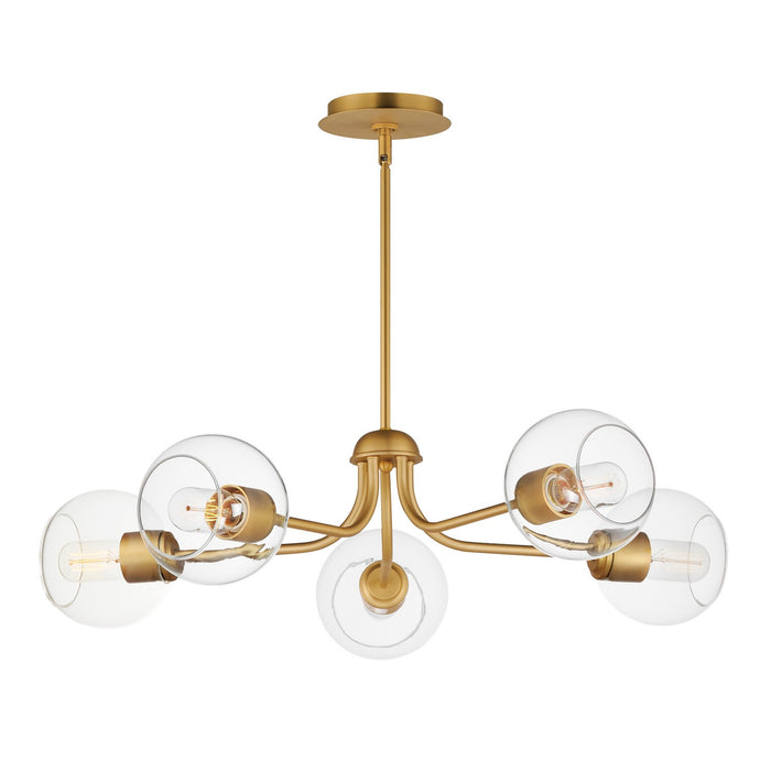 Maxim 21635CLNAB Five Light Chandelier, Natural Aged Brass