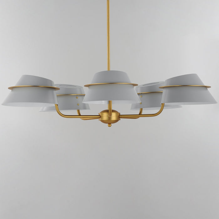 Maxim 25225LFGNAB Five Light Chandelier, Natural Aged Brass