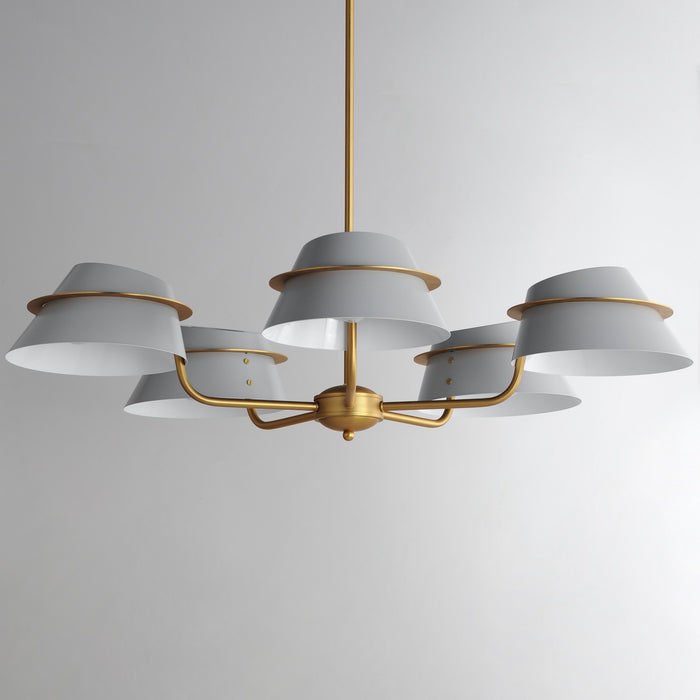 Maxim 25225LFGNAB Five Light Chandelier, Natural Aged Brass