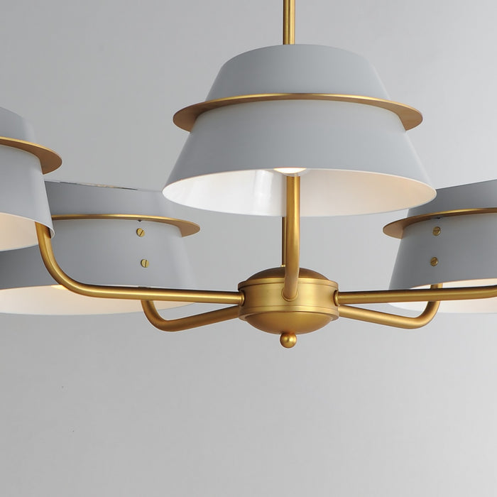 Maxim 25225LFGNAB Five Light Chandelier, Natural Aged Brass