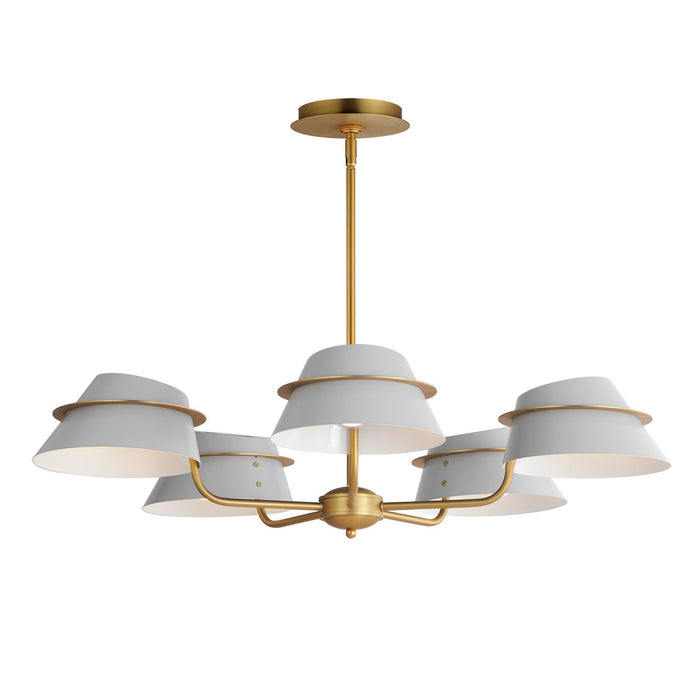 Maxim 25225LFGNAB Five Light Chandelier, Natural Aged Brass