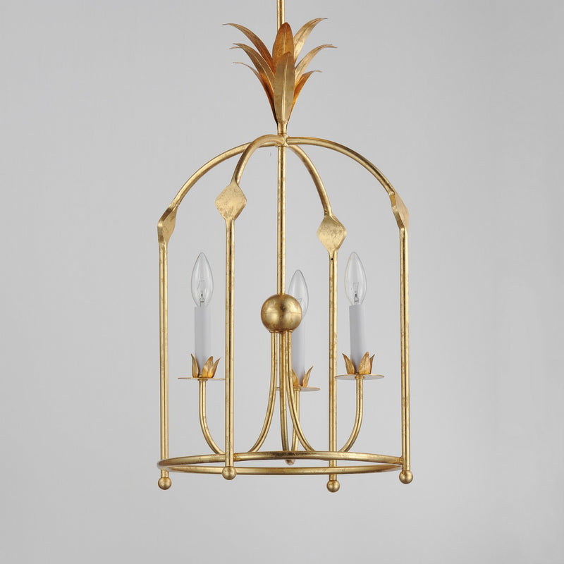 Maxim 2884GL Three Light Foyer Pendant, Gold Leaf