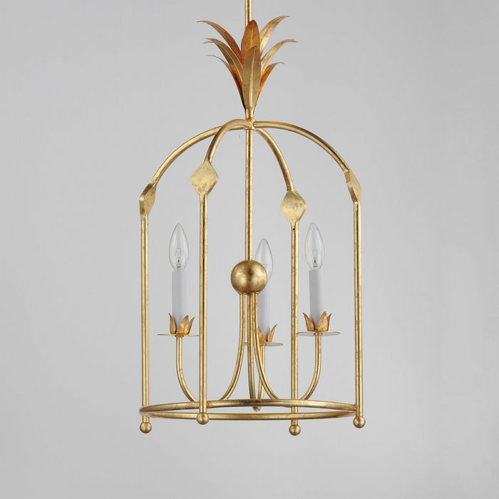 Maxim 2884GL Three Light Foyer Pendant, Gold Leaf