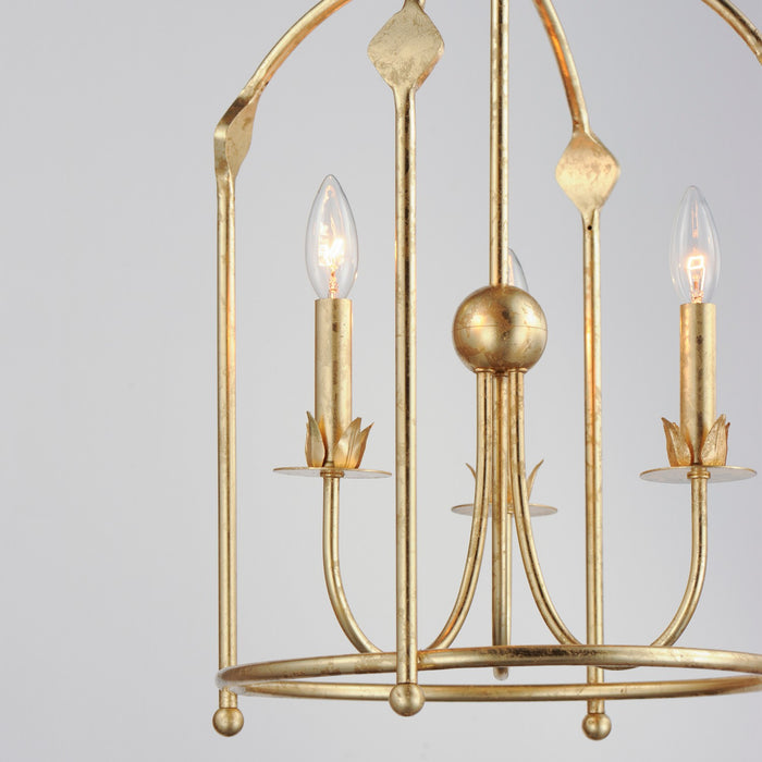Maxim 2884GL Three Light Foyer Pendant, Gold Leaf