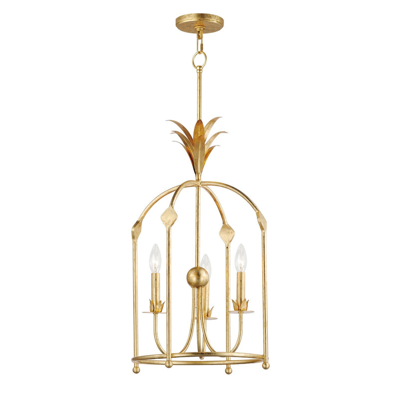 Maxim 2884GL Three Light Foyer Pendant, Gold Leaf