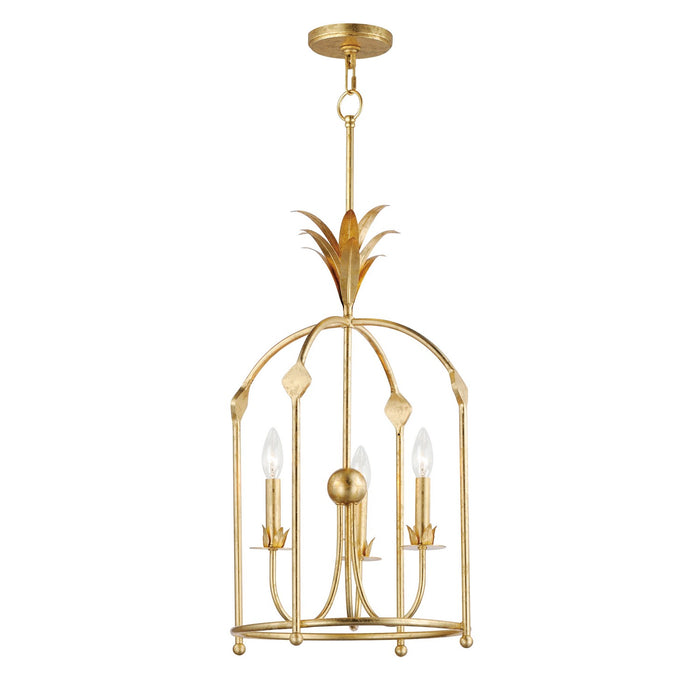 Maxim 2884GL Three Light Foyer Pendant, Gold Leaf