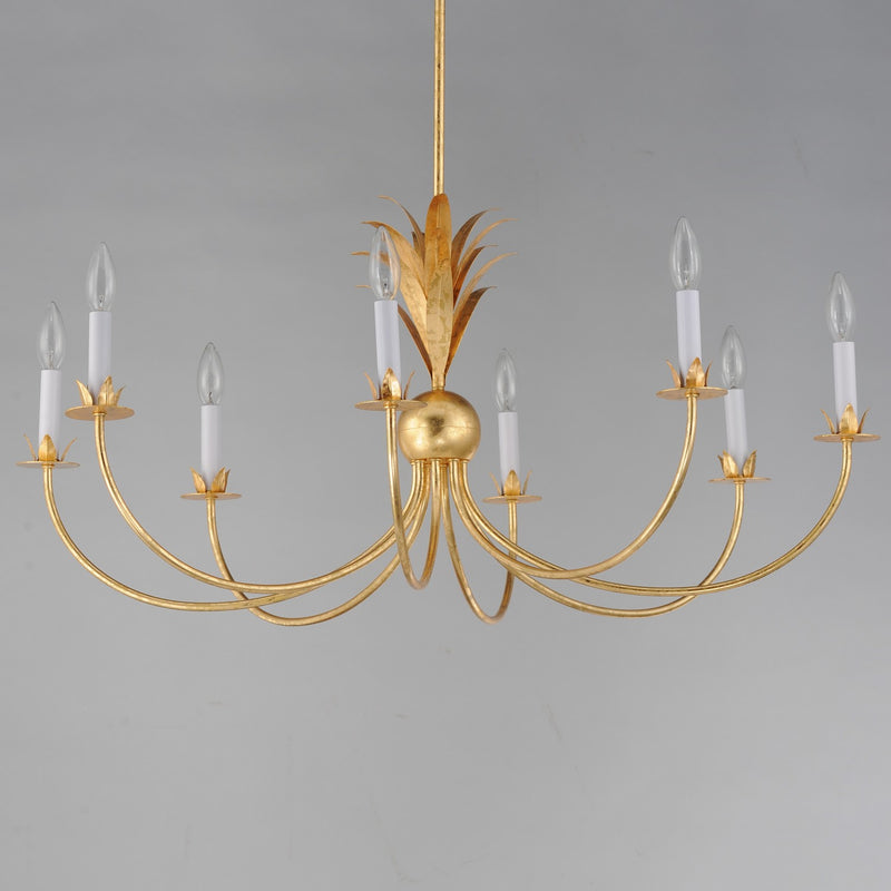 Maxim 2888GL Eight Light Chandelier, Gold Leaf