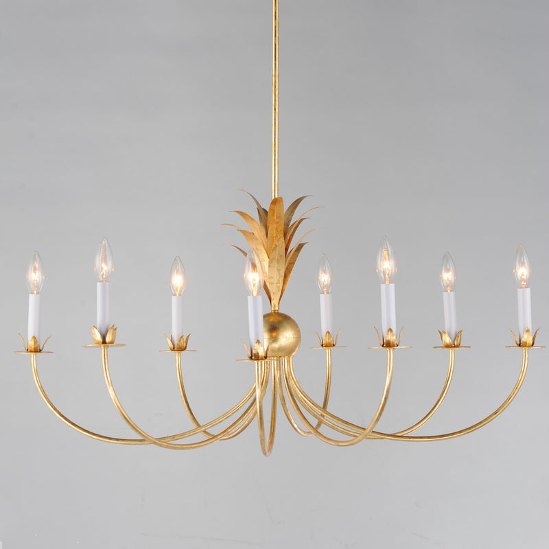 Maxim 2888GL Eight Light Chandelier, Gold Leaf
