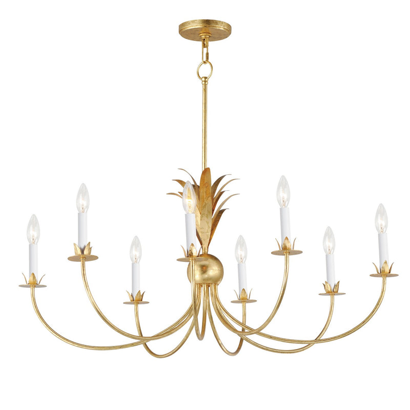 Maxim 2888GL Eight Light Chandelier, Gold Leaf