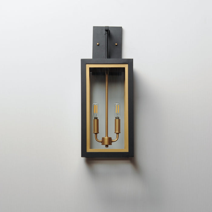 Maxim 30055CLBKGLD Two Light Outdoor Wall Sconce, Black / Gold