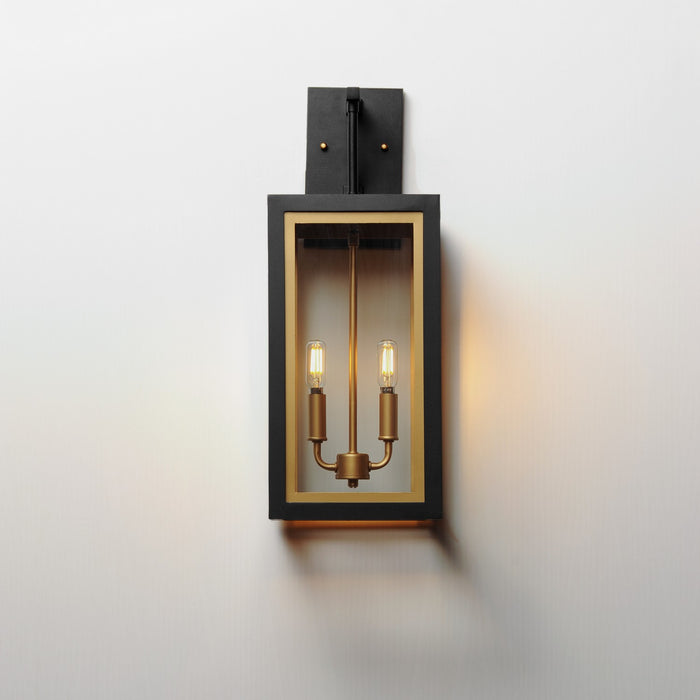 Maxim 30055CLBKGLD Two Light Outdoor Wall Sconce, Black / Gold
