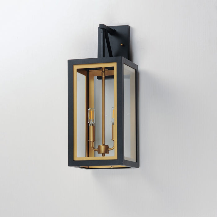 Maxim 30055CLBKGLD Two Light Outdoor Wall Sconce, Black / Gold