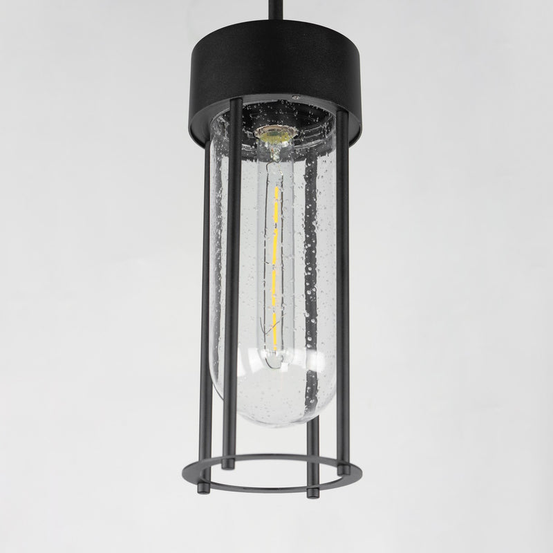Maxim 30587CDBK One Light Outdoor Pendant, Black