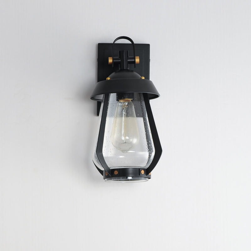 Maxim 30620CDBKAB One Light Outdoor Wall Sconce, Black / Antique Brass
