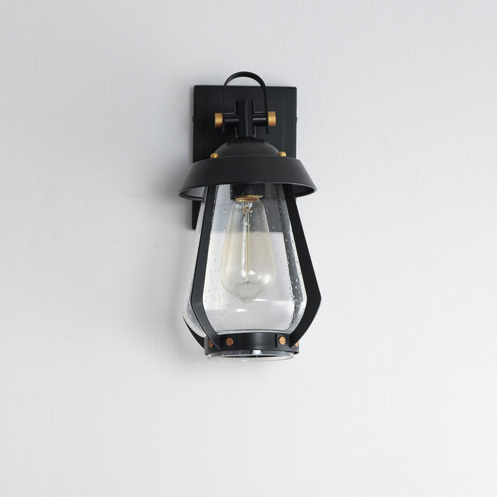 Maxim 30620CDBKAB One Light Outdoor Wall Sconce, Black / Antique Brass