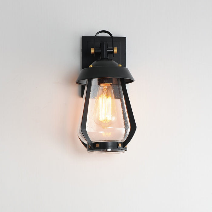 Maxim 30620CDBKAB One Light Outdoor Wall Sconce, Black / Antique Brass