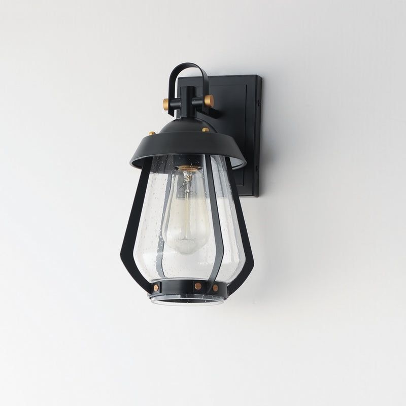 Maxim 30620CDBKAB One Light Outdoor Wall Sconce, Black / Antique Brass