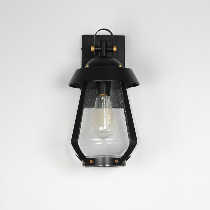 Maxim 30622CDBKAB One Light Outdoor Wall Sconce, Black / Antique Brass