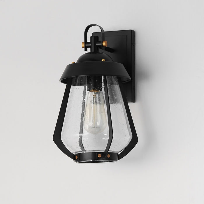 Maxim 30622CDBKAB One Light Outdoor Wall Sconce, Black / Antique Brass