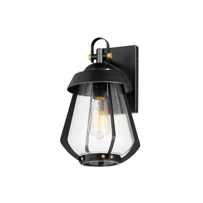 Maxim 30622CDBKAB One Light Outdoor Wall Sconce, Black / Antique Brass