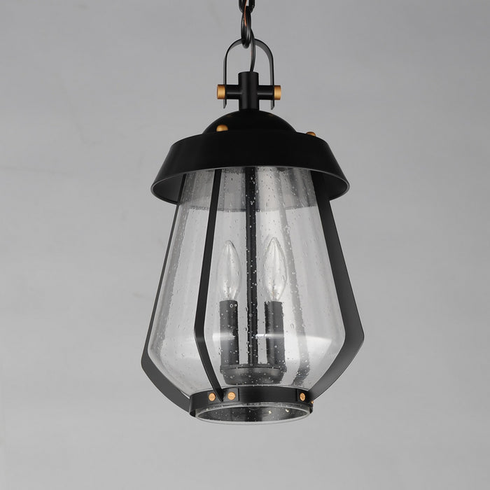 Maxim 30623CDBKAB Two Light Outdoor Pendant, Black / Antique Brass