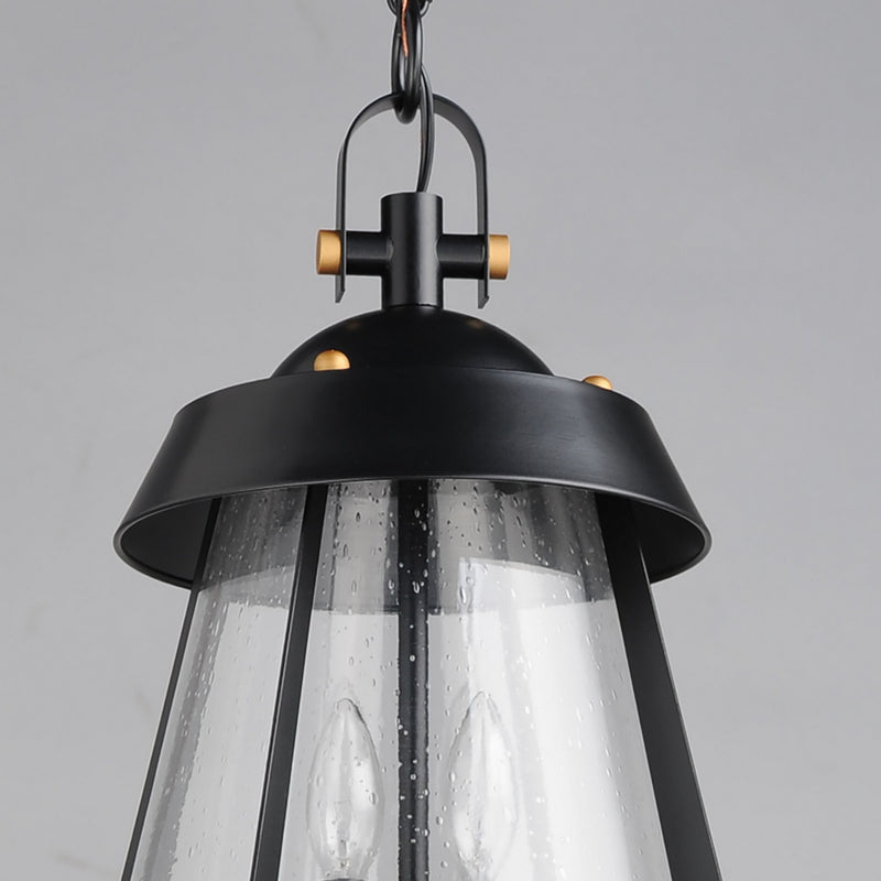 Maxim 30623CDBKAB Two Light Outdoor Pendant, Black / Antique Brass