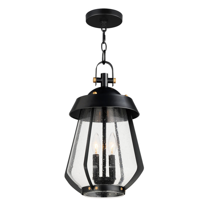 Maxim 30623CDBKAB Two Light Outdoor Pendant, Black / Antique Brass