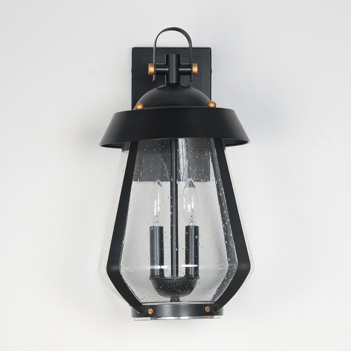 Maxim 30624CDBKAB Two Light Outdoor Wall Sconce, Black / Antique Brass
