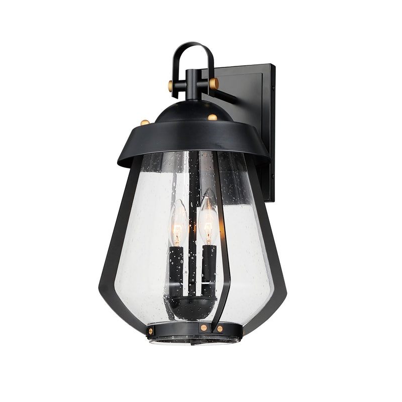 Maxim 30624CDBKAB Two Light Outdoor Wall Sconce, Black / Antique Brass