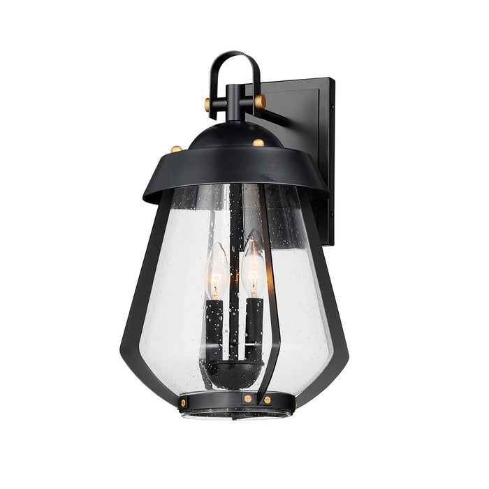 Maxim 30624CDBKAB Two Light Outdoor Wall Sconce, Black / Antique Brass