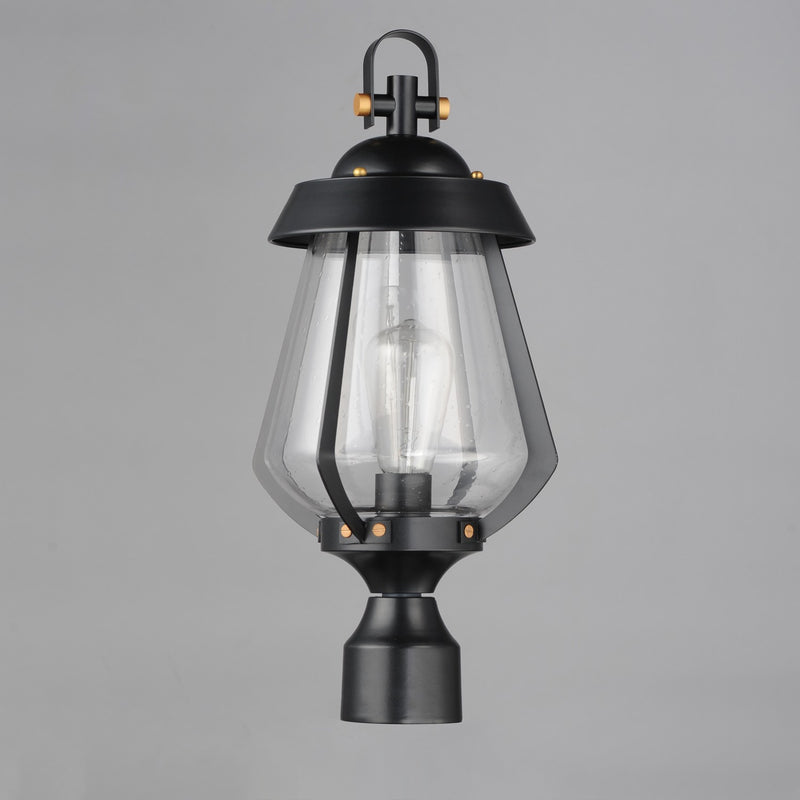 Maxim 30629CDBKAB One Light Outdoor Pier/Post Mount, Black / Antique Brass