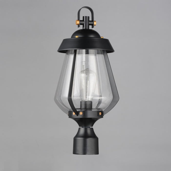 Maxim 30629CDBKAB One Light Outdoor Pier/Post Mount, Black / Antique Brass