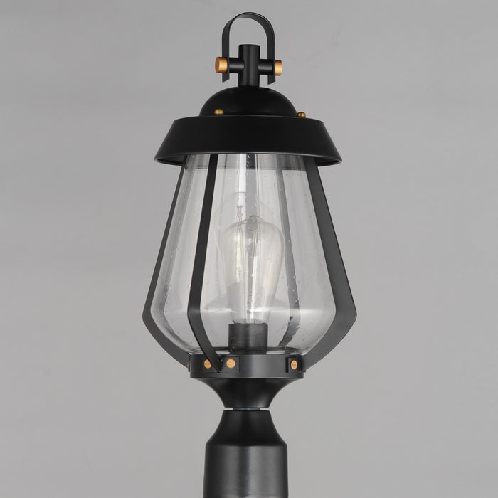 Maxim 30629CDBKAB One Light Outdoor Pier/Post Mount, Black / Antique Brass