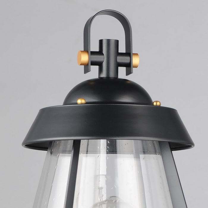 Maxim 30629CDBKAB One Light Outdoor Pier/Post Mount, Black / Antique Brass