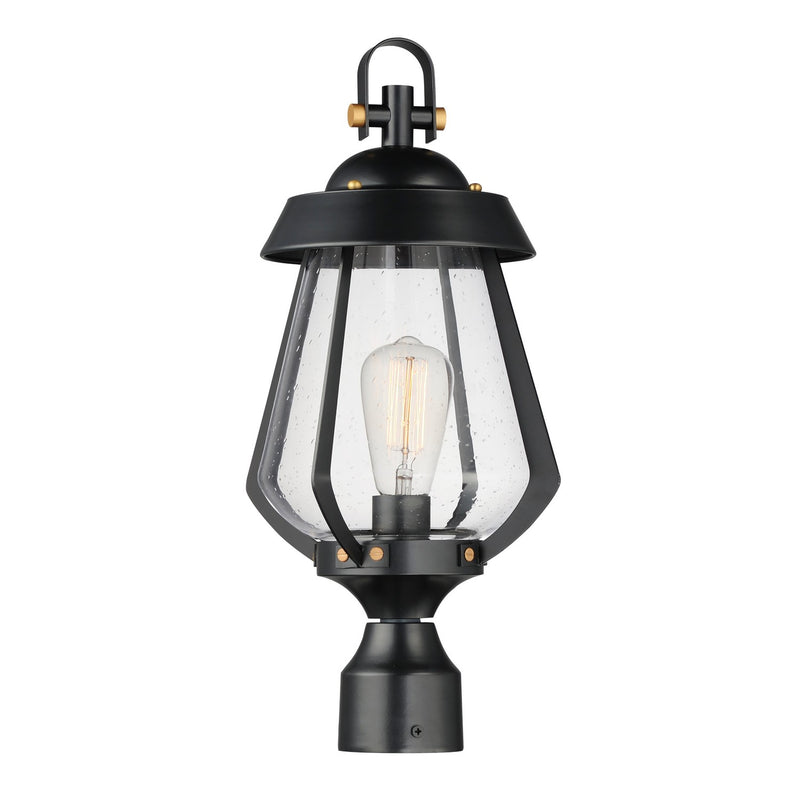 Maxim 30629CDBKAB One Light Outdoor Pier/Post Mount, Black / Antique Brass