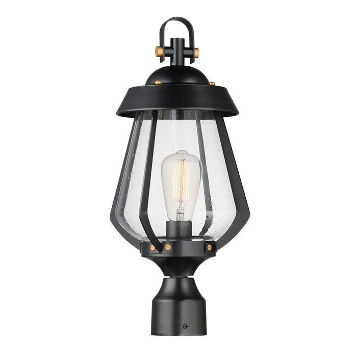 Maxim 30629CDBKAB One Light Outdoor Pier/Post Mount, Black / Antique Brass