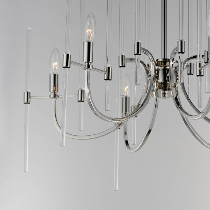 Maxim 38407CLPN Six Light Chandelier, Polished Nickel