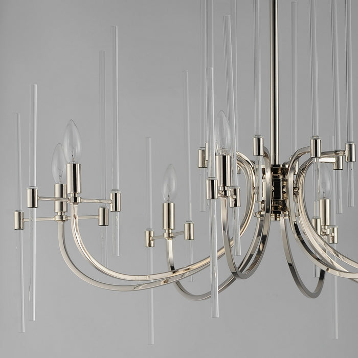 Maxim 38408CLPN Eight Light Chandelier, Polished Nickel